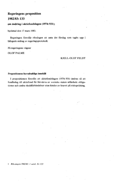 Omslaget till prop. 1982/83:133