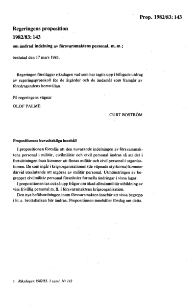Omslaget till prop. 1982/83:143