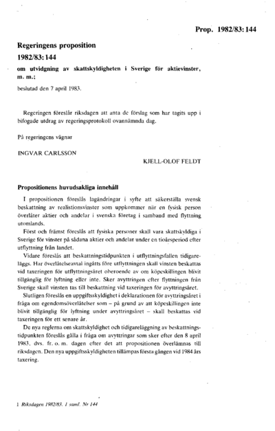 Omslaget till prop. 1982/83:144