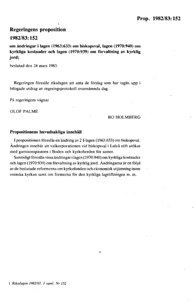 Omslaget till prop. 1982/83:152