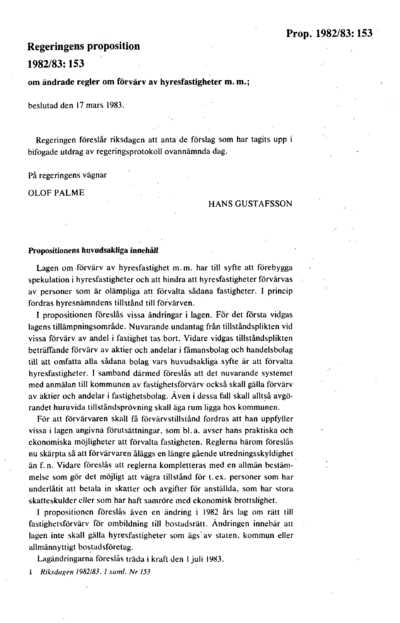 Omslaget till prop. 1982/83:153