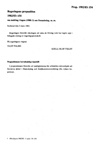 Omslaget till prop. 1982/83:154