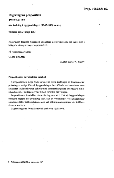 Omslaget till prop. 1982/83:167