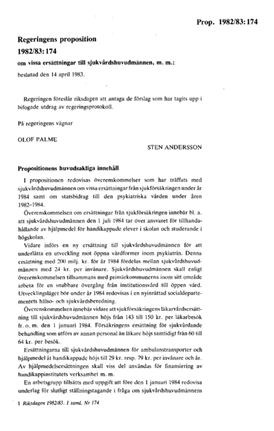 Omslaget till prop. 1982/83:174
