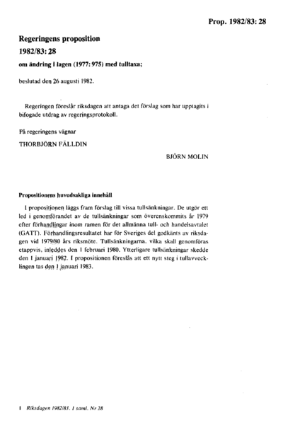 Omslaget till prop. 1982/83:28