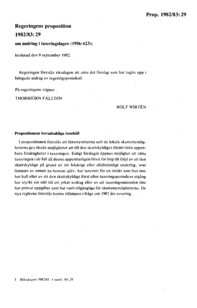 Omslaget till prop. 1982/83:29