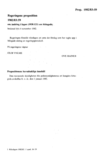 Omslaget till prop. 1982/83:59