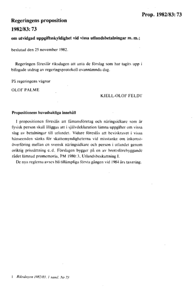 Omslaget till prop. 1982/83:73