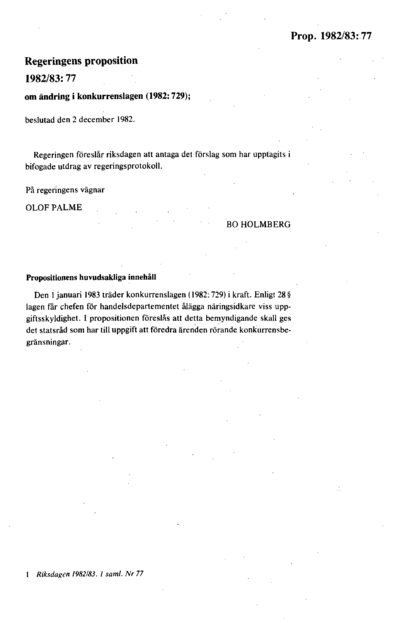 Omslaget till prop. 1982/83:77