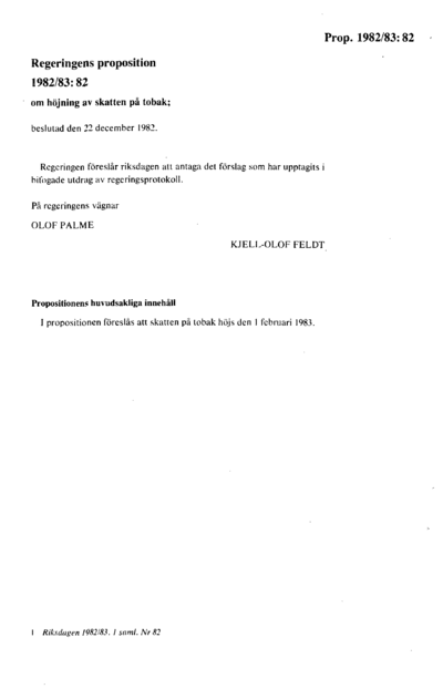 Omslaget till prop. 1982/83:82