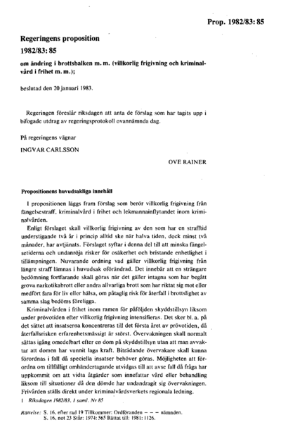 Omslaget till prop. 1982/83:85