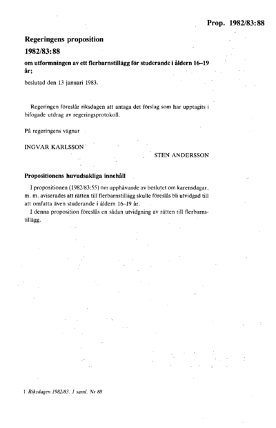 Omslaget till prop. 1982/83:88