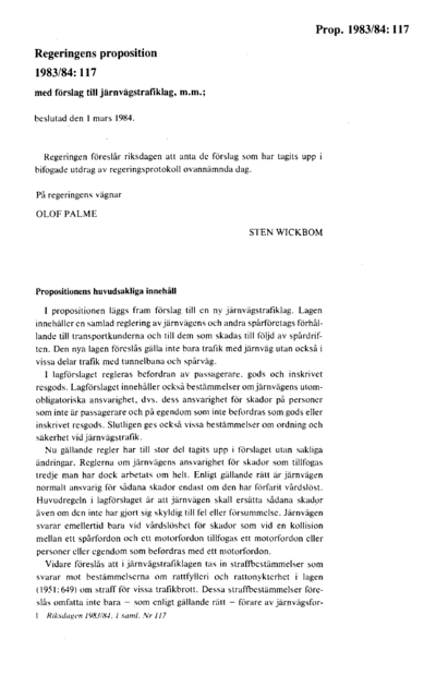 Omslaget till prop. 1983/84:117