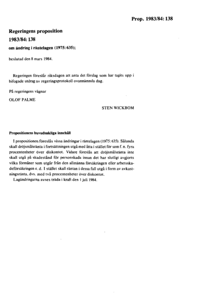 Omslaget till prop. 1983/84:138