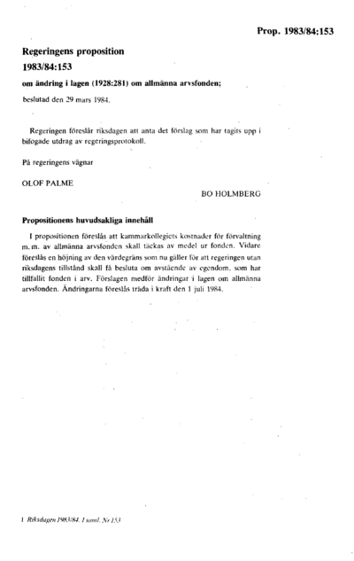 Omslaget till prop. 1983/84:153
