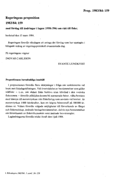 Omslaget till prop. 1983/84:159