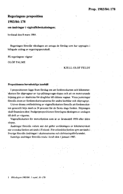 Omslaget till prop. 1983/84:178