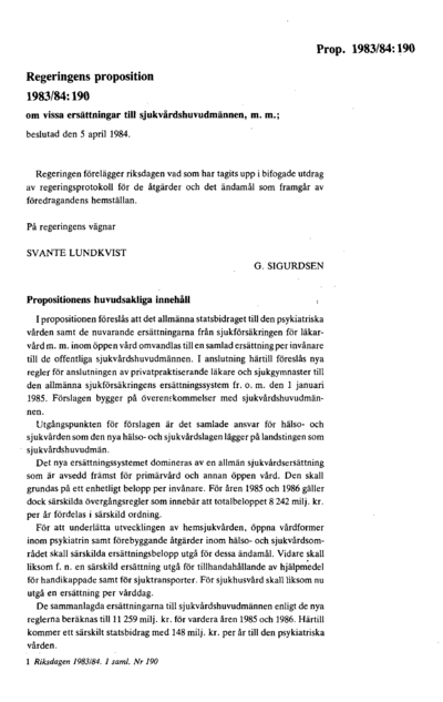 Omslaget till prop. 1983/84:190