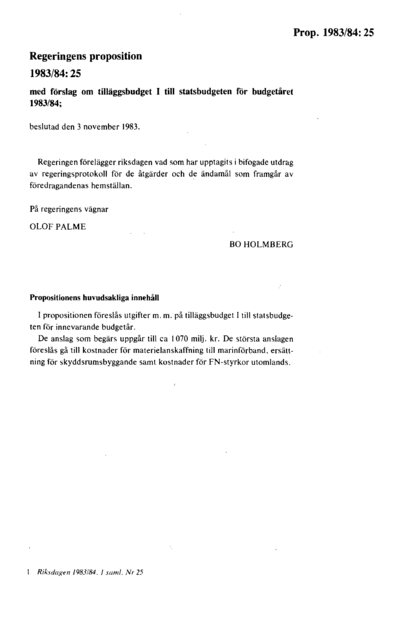 Omslaget till prop. 1983/84:25