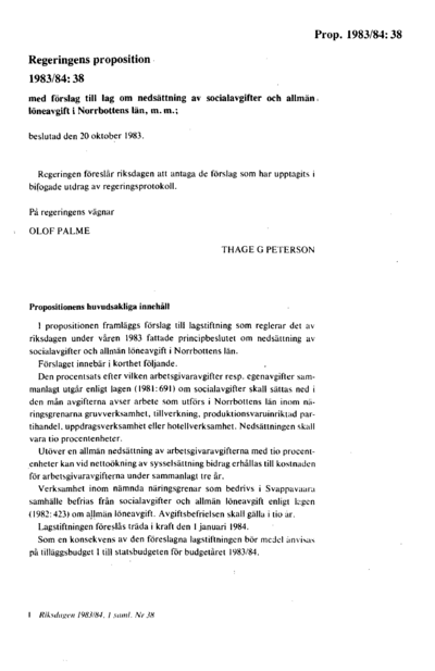 Omslaget till prop. 1983/84:38