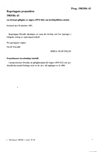 Omslaget till prop. 1983/84:43