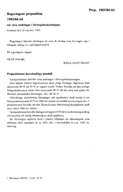 Omslaget till prop. 1983/84:64