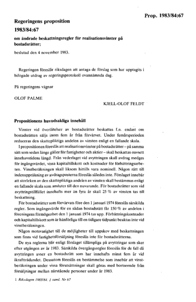Omslaget till prop. 1983/84:67