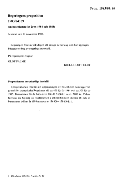 Omslaget till prop. 1983/84:69