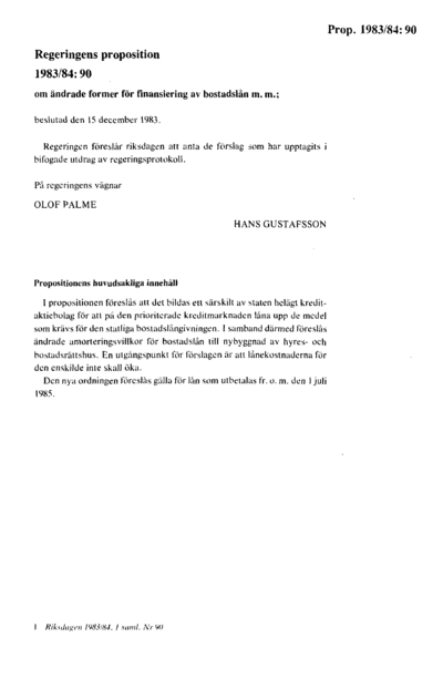 Omslaget till prop. 1983/84:90