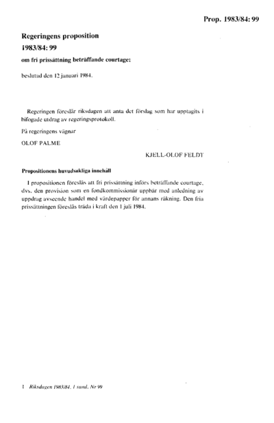 Omslaget till prop. 1983/84:99