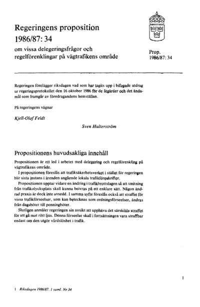 Omslaget till prop. 1986/87:34