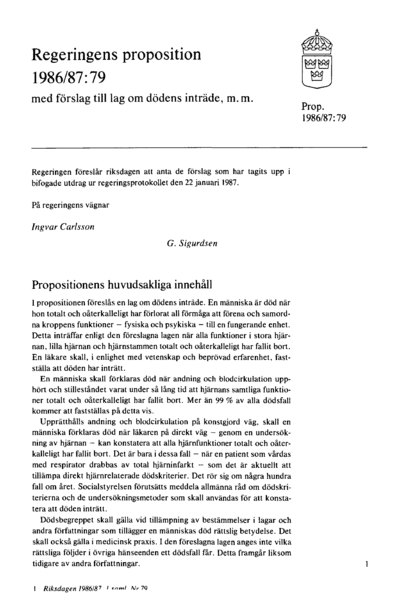 Omslaget till prop. 1986/87:79