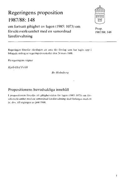 Omslaget till prop. 1987/88:148