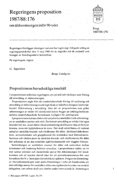 Omslaget till prop. 1987/88:176