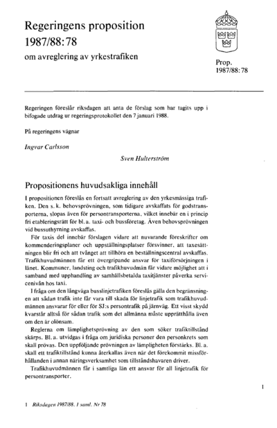 Omslaget till prop. 1987/88:78
