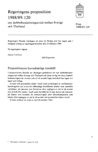 Omslaget till prop. 1988/89:120