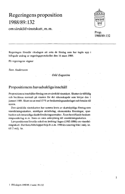 Omslaget till prop. 1988/89:132