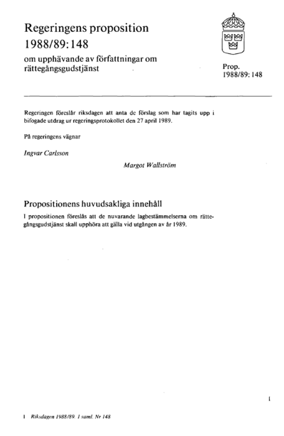 Omslaget till prop. 1988/89:148