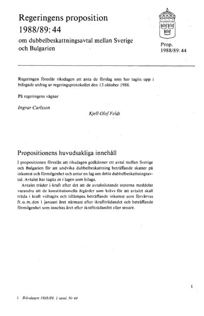Omslaget till prop. 1988/89:44