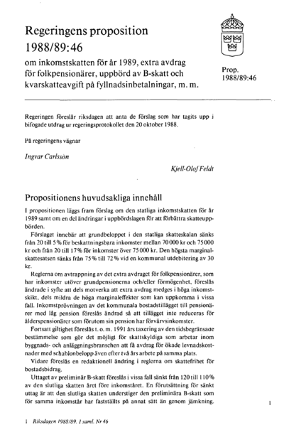 Omslaget till prop. 1988/89:46