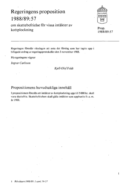 Omslaget till prop. 1988/89:57