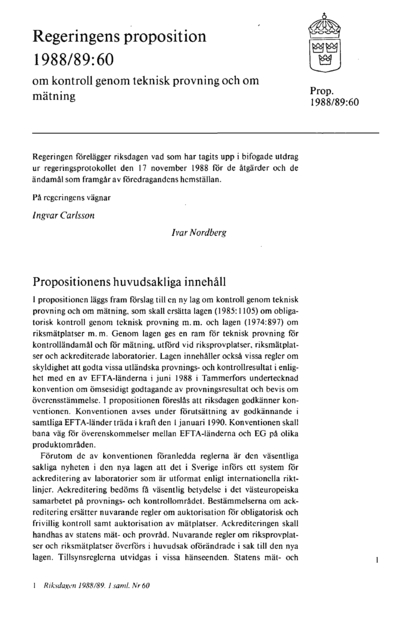 Omslaget till prop. 1988/89:60