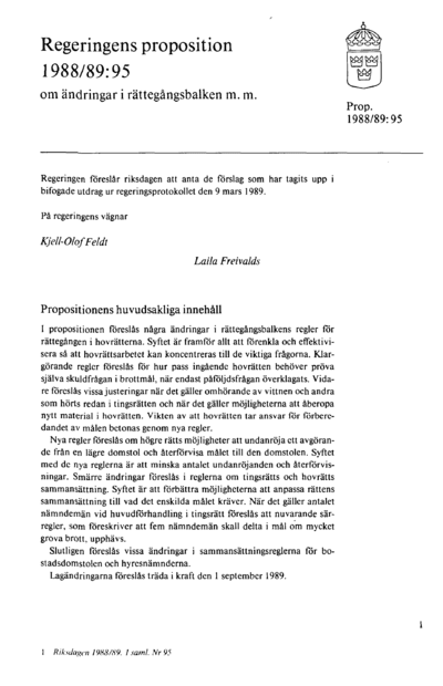 Omslaget till prop. 1988/89:95
