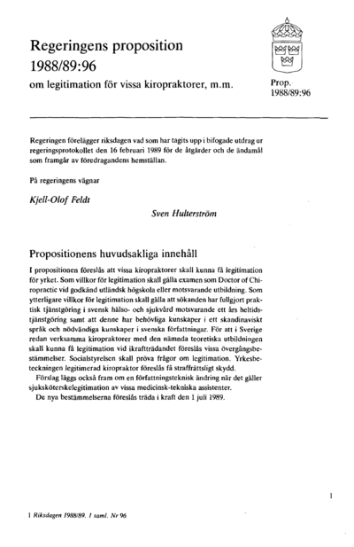 Omslaget till prop. 1988/89:96