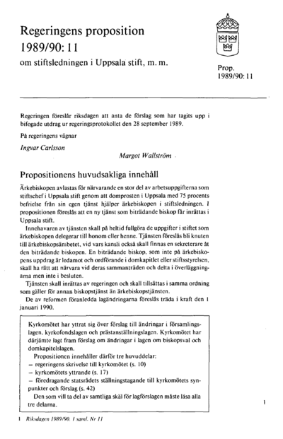 Omslaget till prop. 1989/90:11
