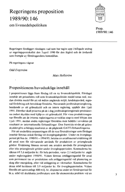 Omslaget till prop. 1989/90:146