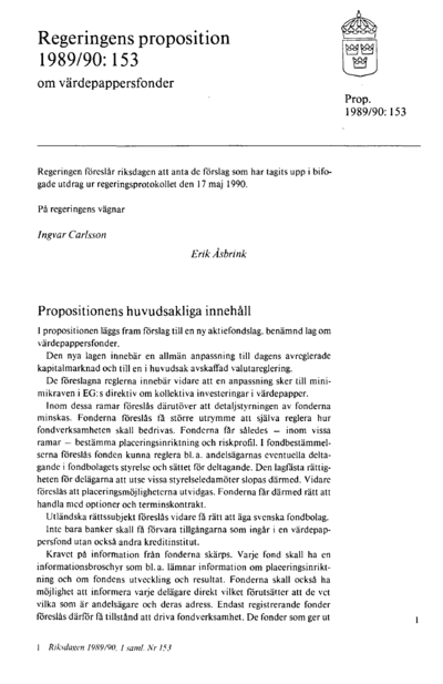 Omslaget till prop. 1989/90:153