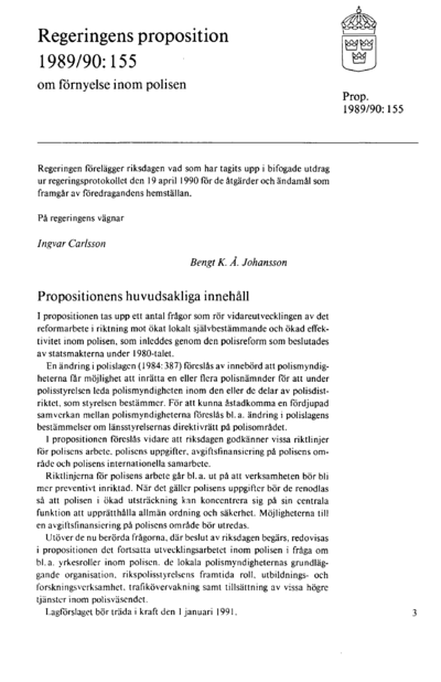 Omslaget till prop. 1989/90:155