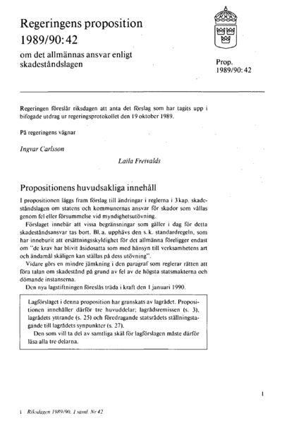 Omslaget till prop. 1989/90:42