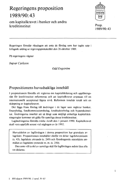 Omslaget till prop. 1989/90:43
